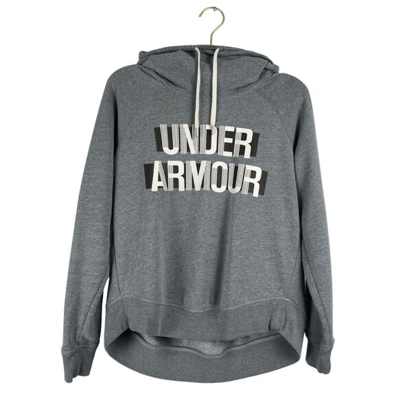Under Armour Hoodie Womens Pullover Gray‎ Drawstring Sweatshirt 70 - Picture 1 of 7